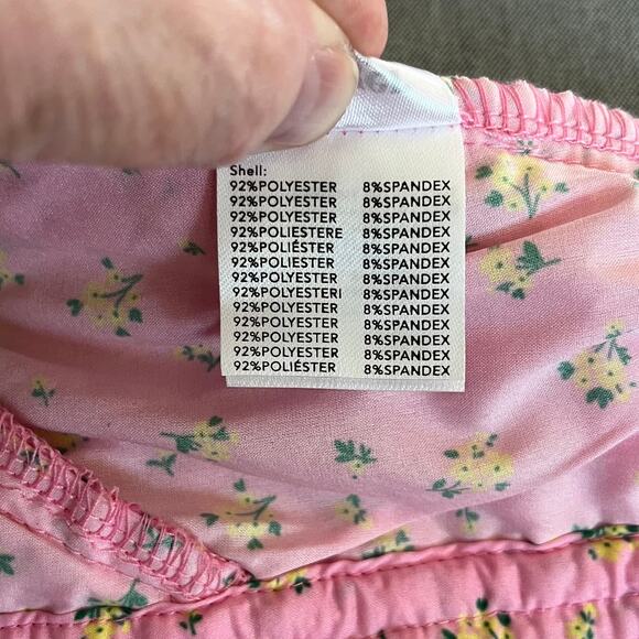 Tiger Mist Colorado Summer Pink Floral Print Ruched Ruffle Layered Mini Skirt XS - Picture 11 of 12